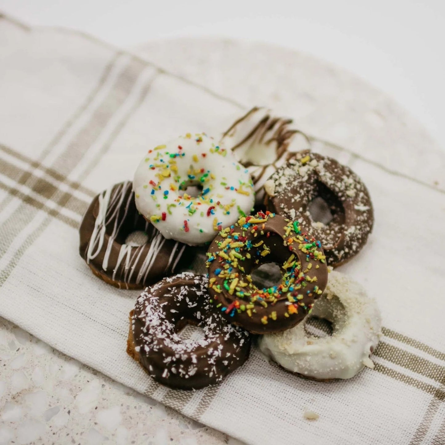 Classic Donuts Dog Treats - Carob & Yoghurt - Pooch Luxury