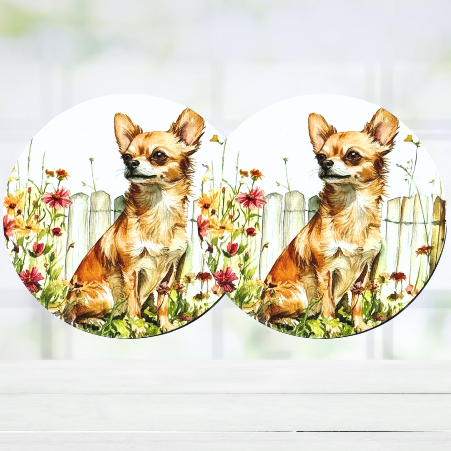 Coaster MDF - Chihuahua - Tiny Paws In Bloom - Pooch Luxury