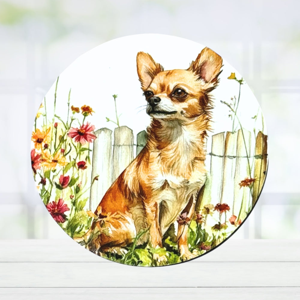 Coaster MDF - Chihuahua - Tiny Paws In Bloom - Pooch Luxury