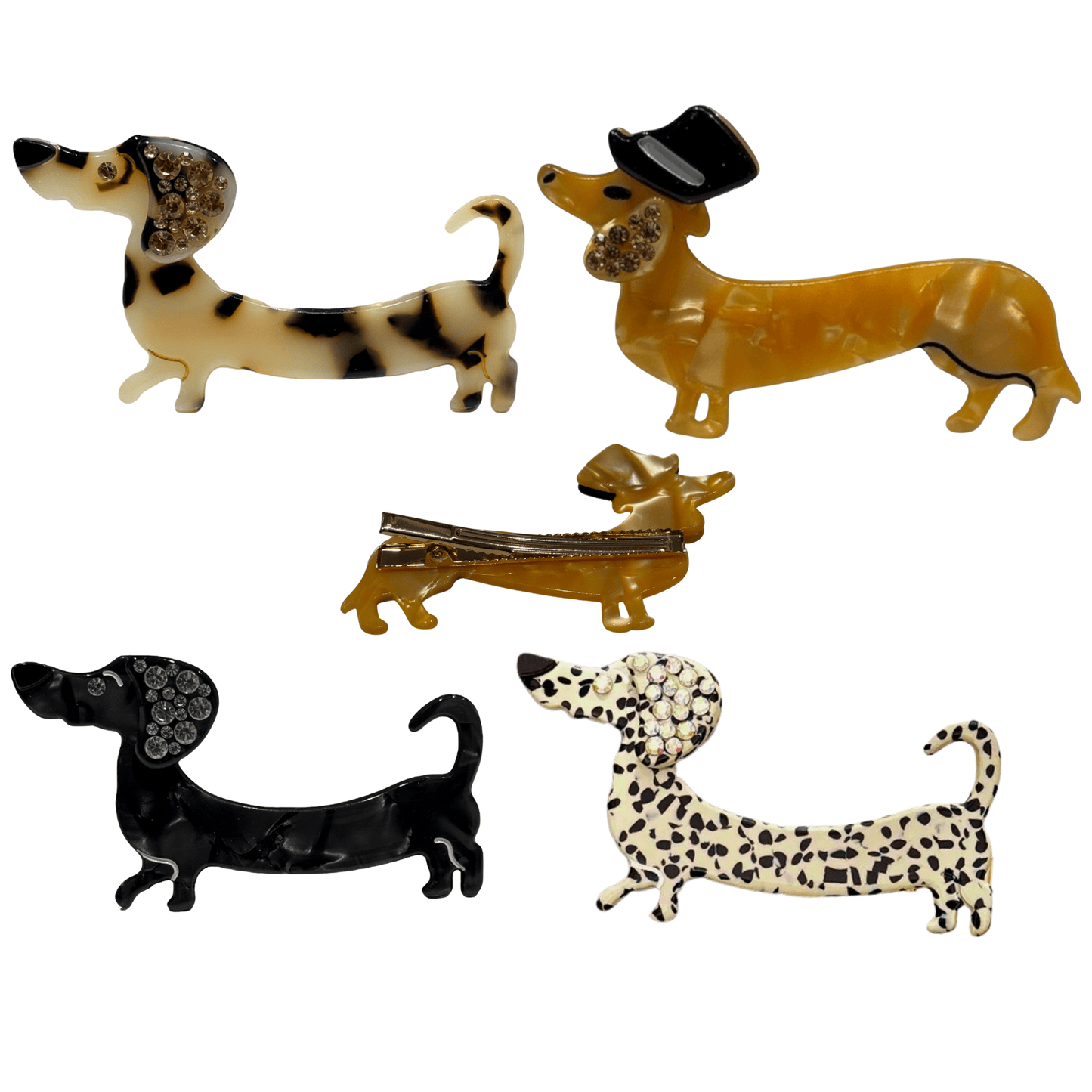 Dachshund Hair Clips - Pooch Luxury