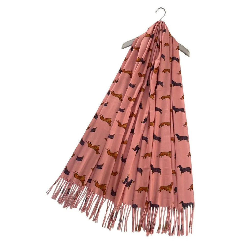 
                      
                        Dachshund Sausage Dog Print Tassel Scarf - Pink - Pooch Luxury
                      
                    