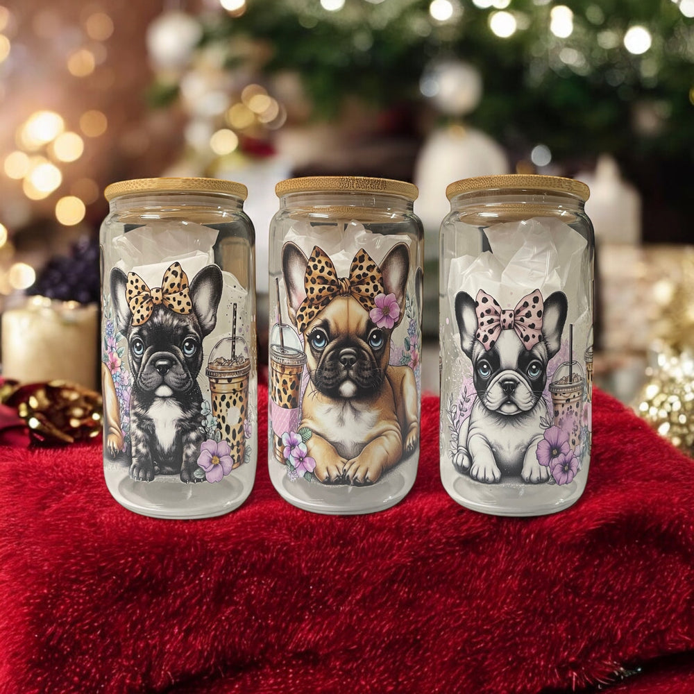 Frenchie Glass Tumbler - Pooch Luxury