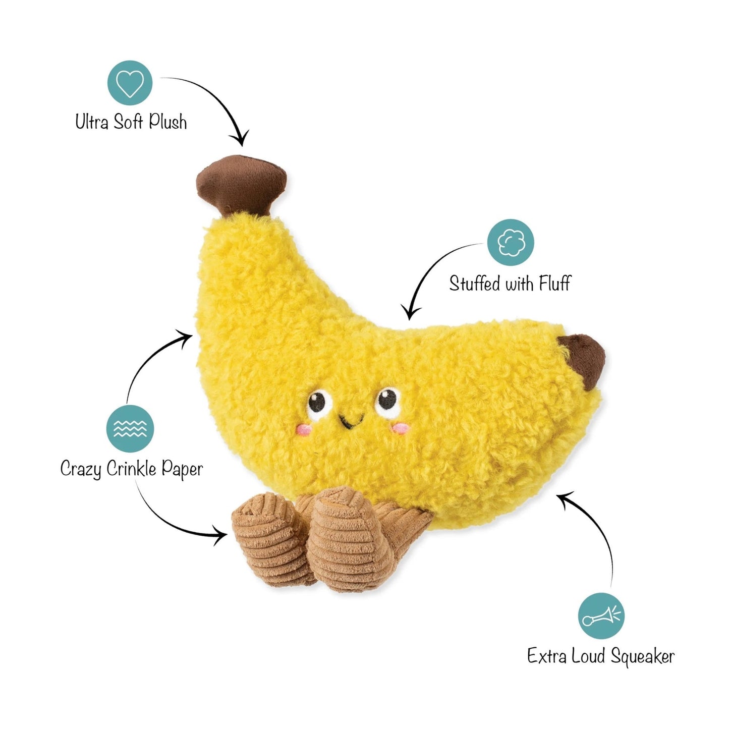 Fringe Studio Head Over Peels For You Plush Dog Toy - Pooch Luxury