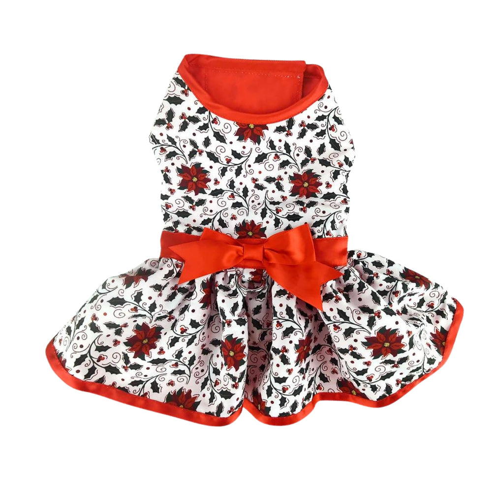 Holiday Dog Harness Dress - Holly - Pooch Luxury