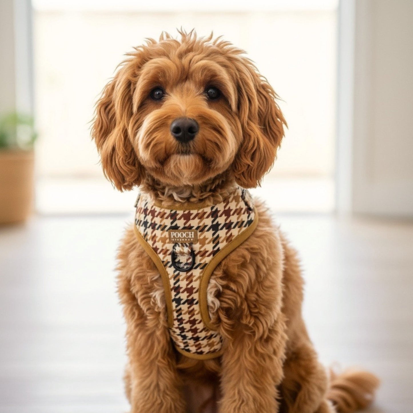 Houndstooth - Beau Adjustable Dog Harness - Pooch Luxury