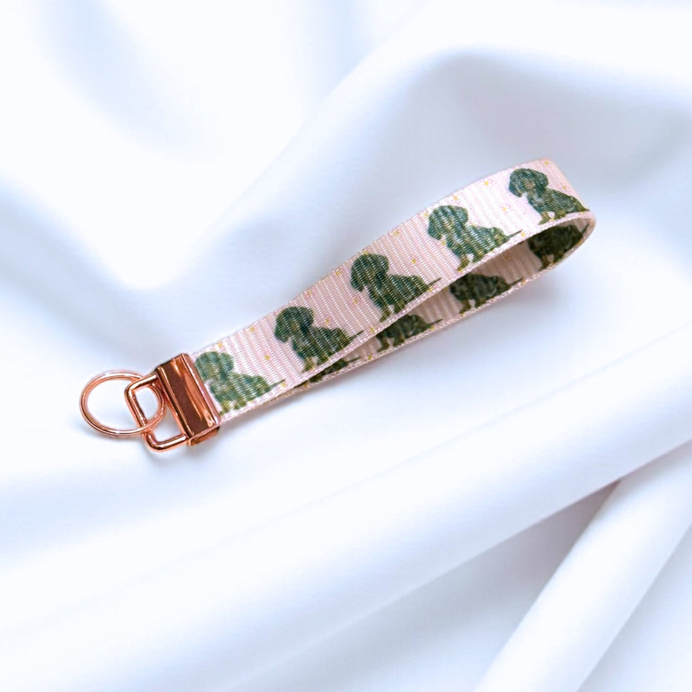 Key Fob - Blush Dachshunds - Pooch Luxury