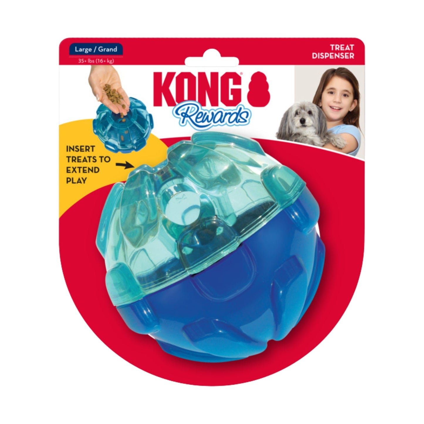 KONG Rewards Ball Interactive Treat Dispensing Dog Toy - Pooch Luxury