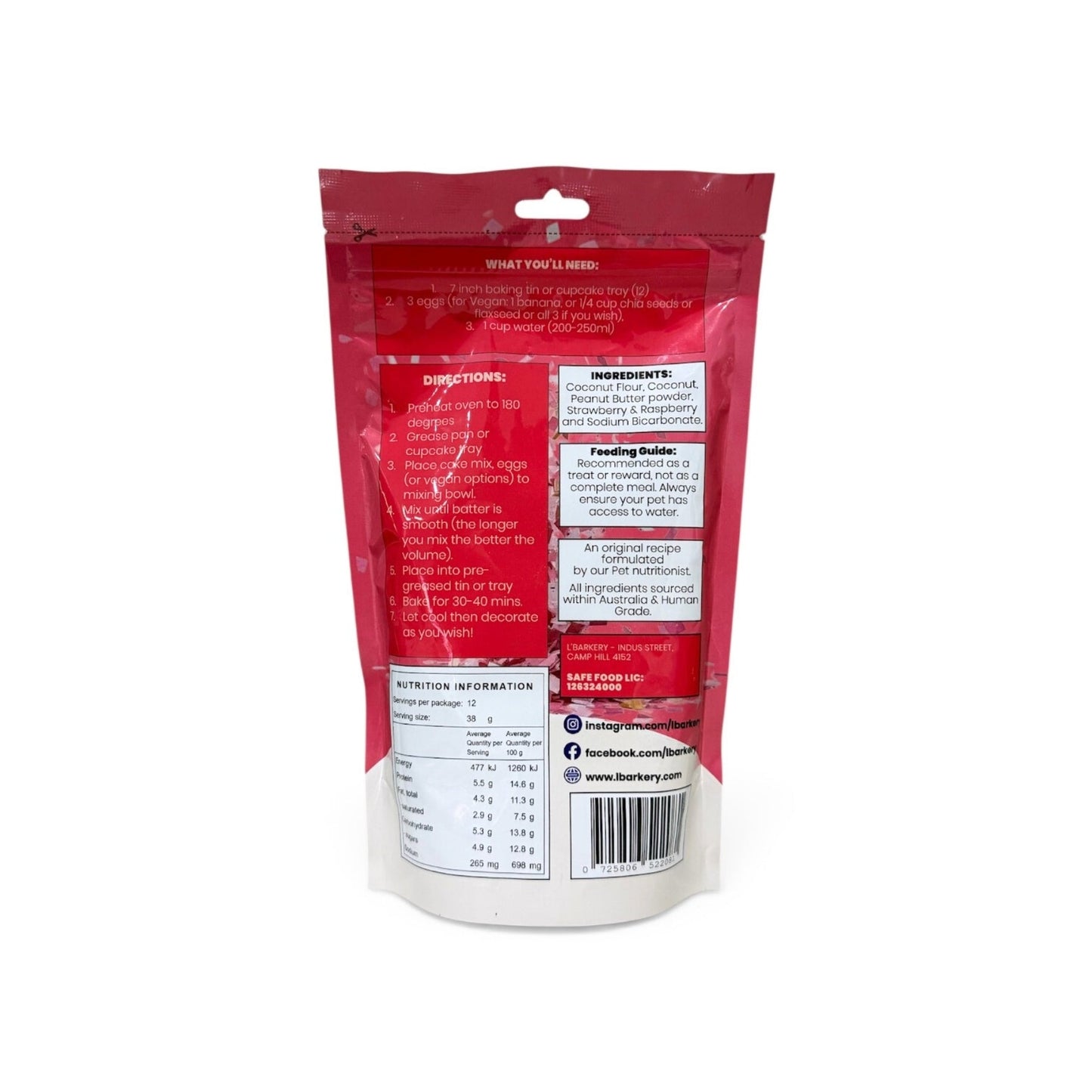 L'Barkery Paw It Cake Mix - Peanut Butter & Jelly - Pooch Luxury