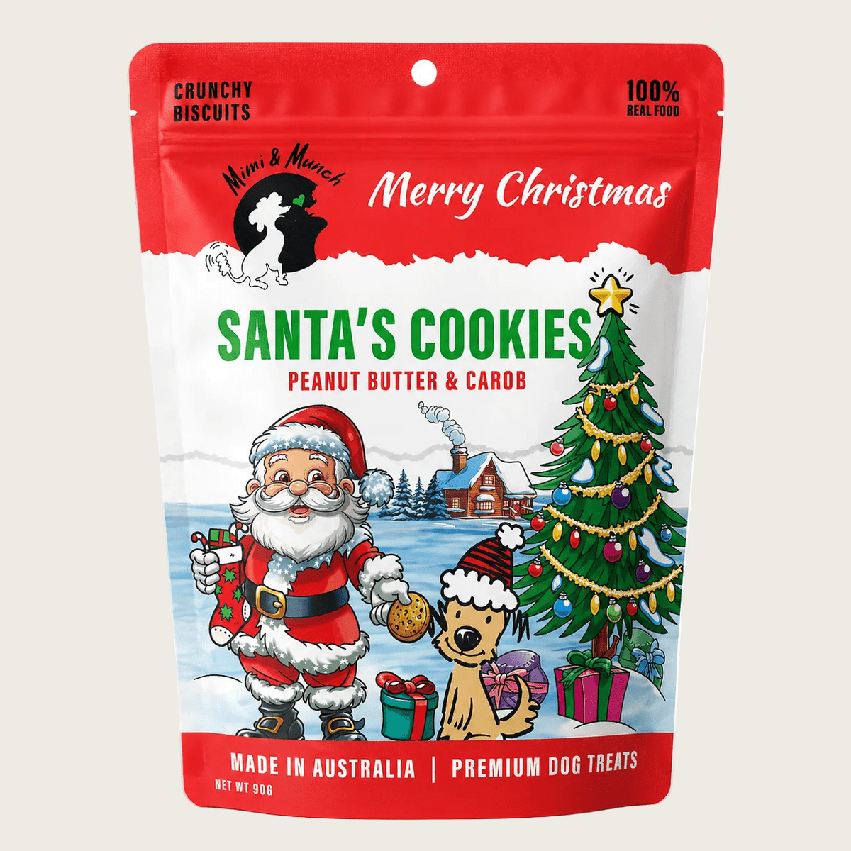 Mimi & Munch Santa's Cookies - Soft & Chewy 90g - Pooch Luxury