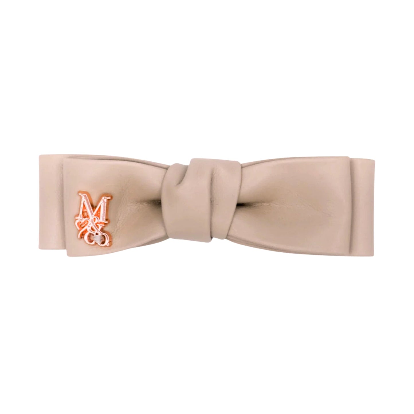 Mini Vegan Leather Hair Bow - Creme Brûlée - Pooch Luxury