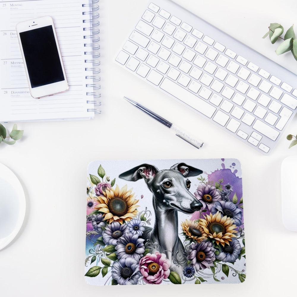 Mouse Pad - Greyhound in Bloom - Pooch Luxury
