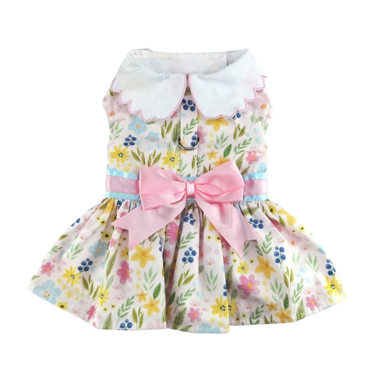 Pastel Meadow Dog Dress with Matching Leash - Pooch Luxury