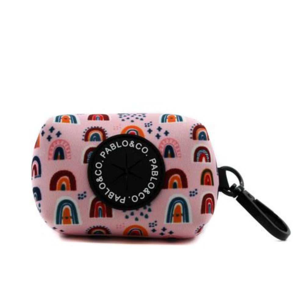 Pink Rainbow Poop Bag Holder - Pooch Luxury