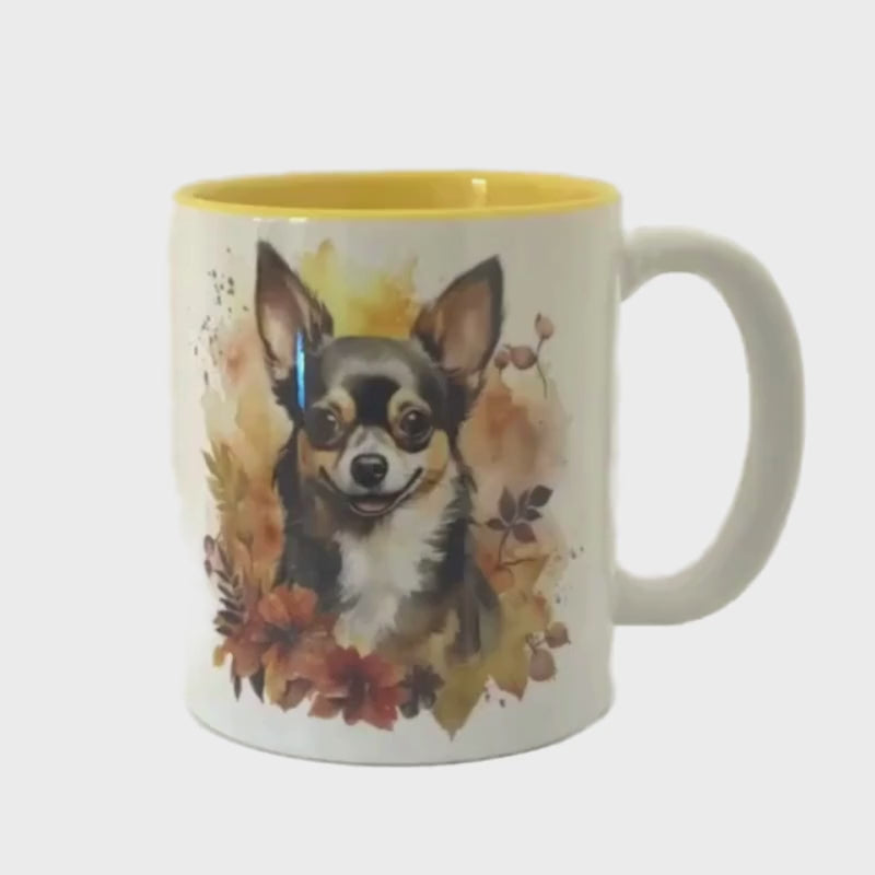
                  
                    Load and play video in Gallery viewer, Chihuahua Amongst Fallen Leaves Mug
                  
                