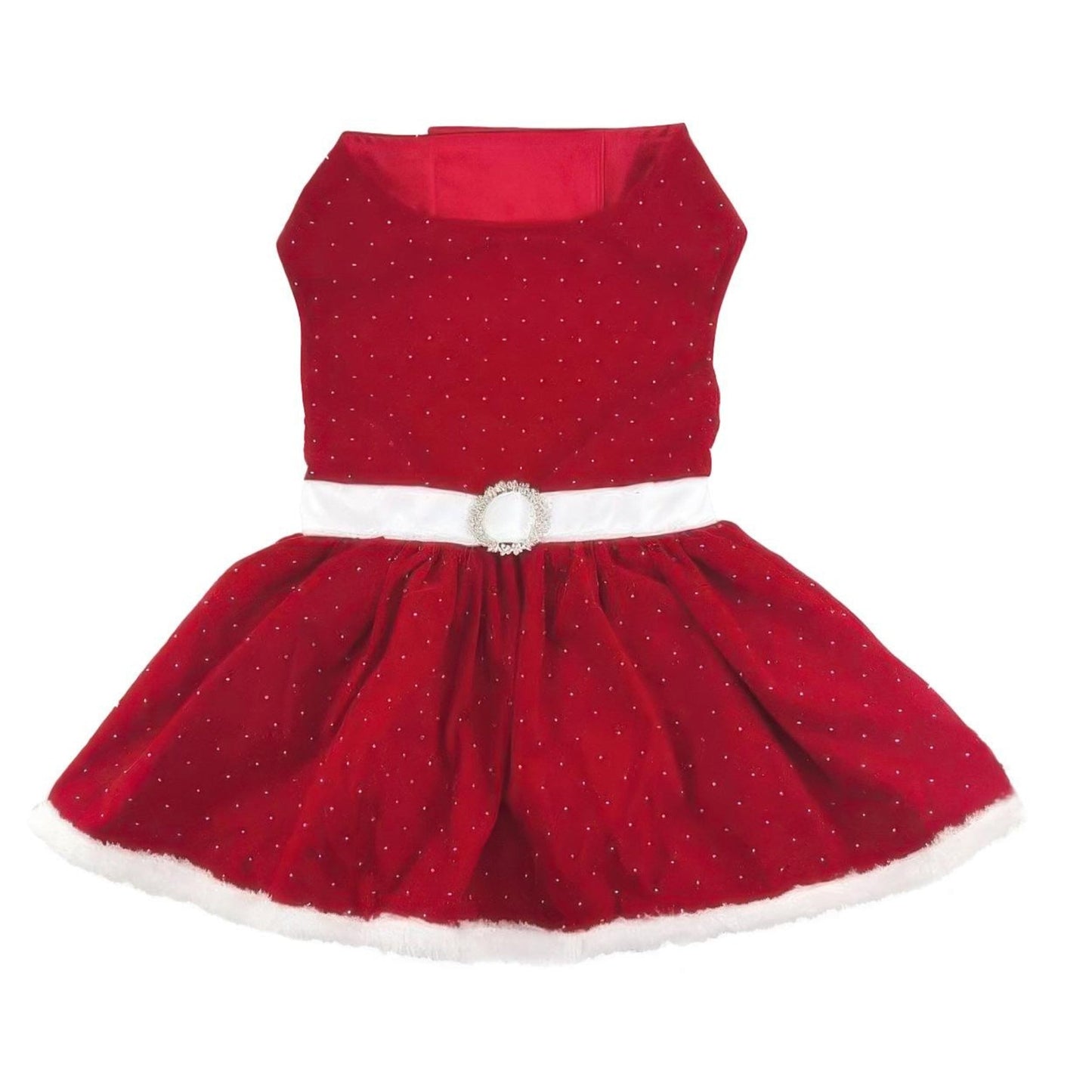 Red Velvet Sparkle Dog Dress - Pooch Luxury