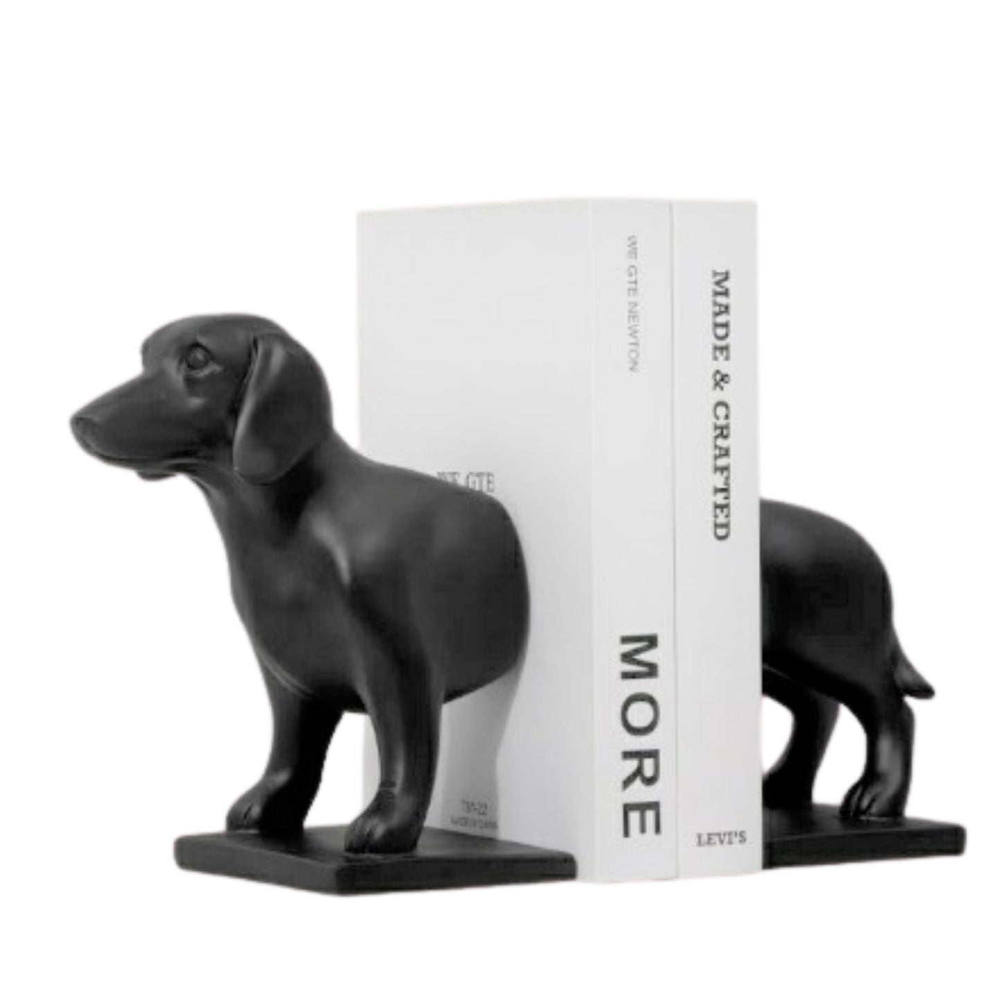 Resin Dachshund Bookend - Black - Pooch Luxury