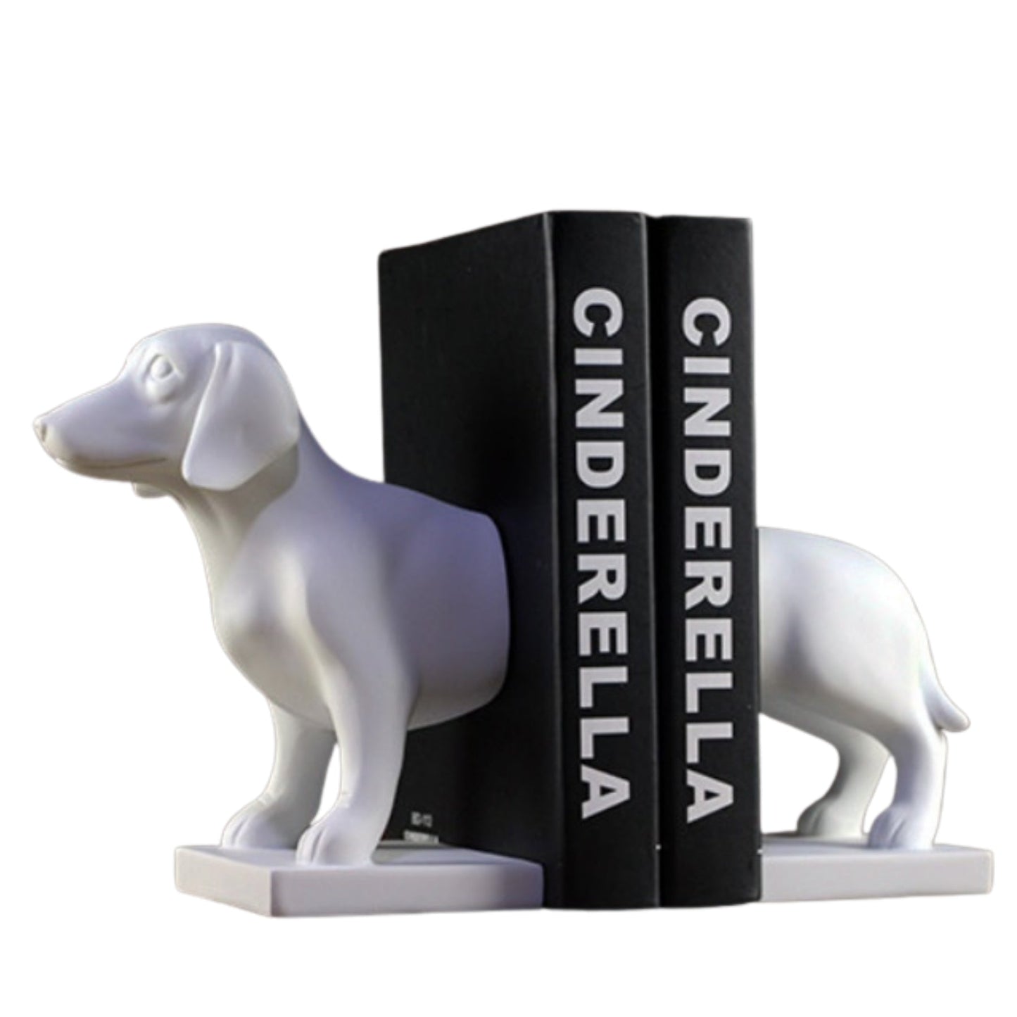 Resin Dachshund Bookend - White - Pooch Luxury