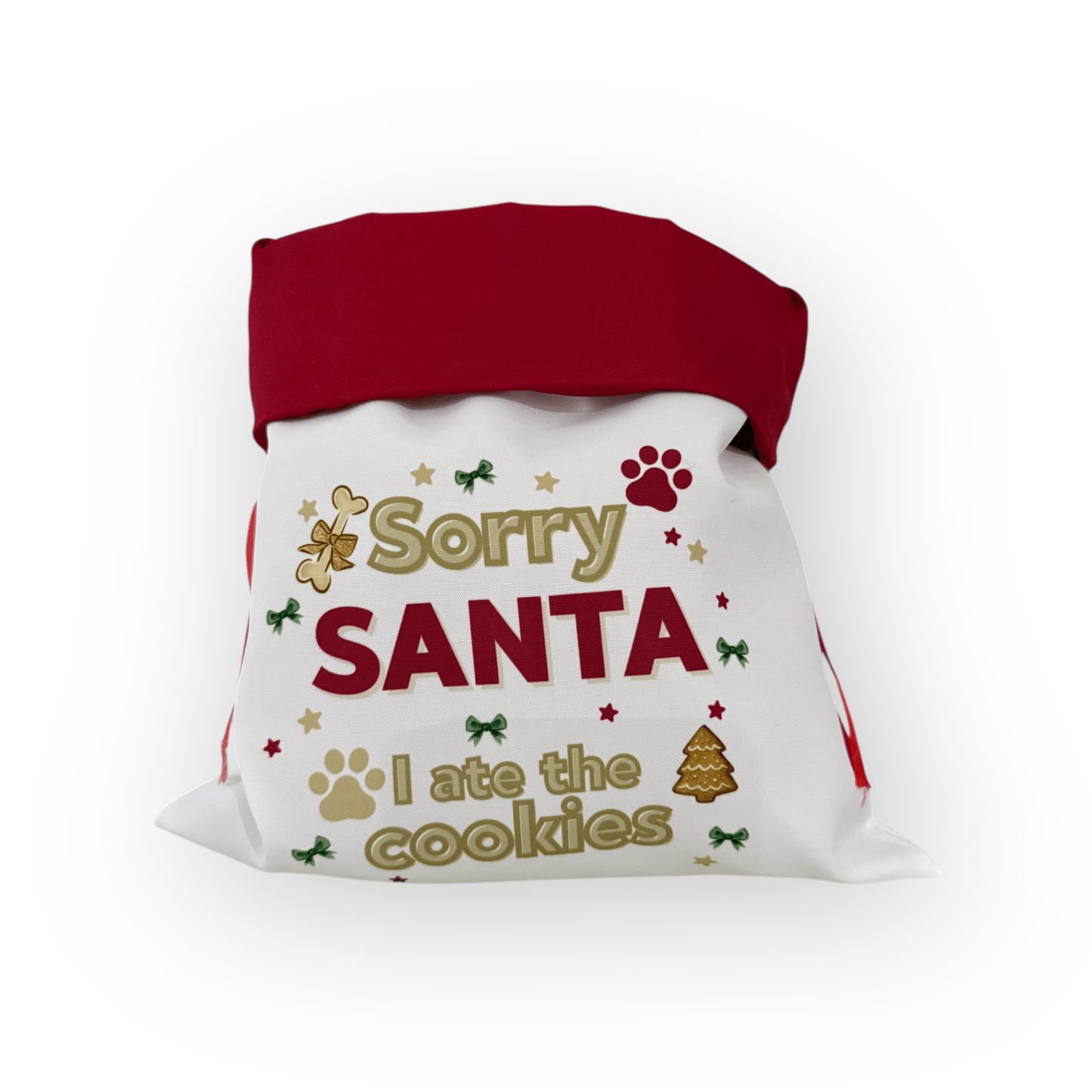 Sorry Santa I Ate The Cookies Dog Santa Sack - Pooch Luxury