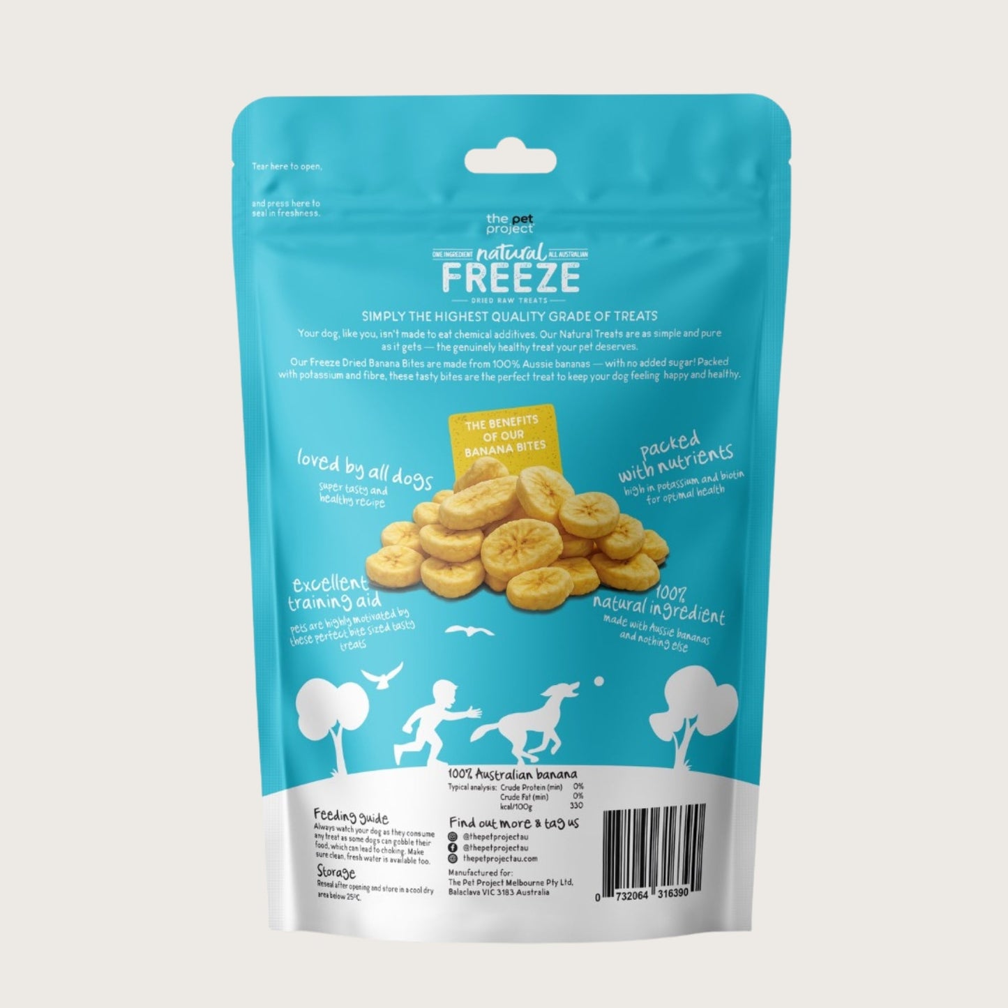 The Pet Project Freeze Dried Banana Bites - Pooch Luxury