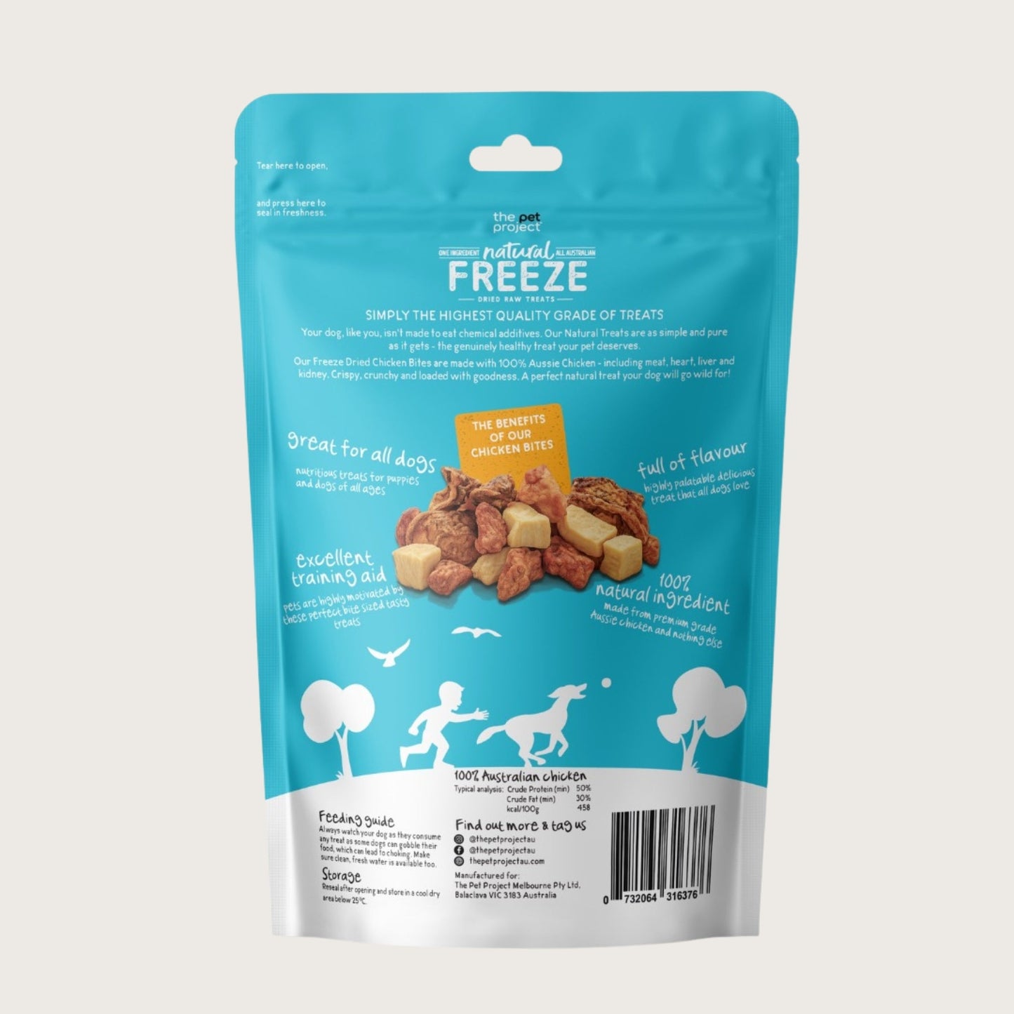 The Pet Project Freeze Dried Chicken Bites - Pooch Luxury