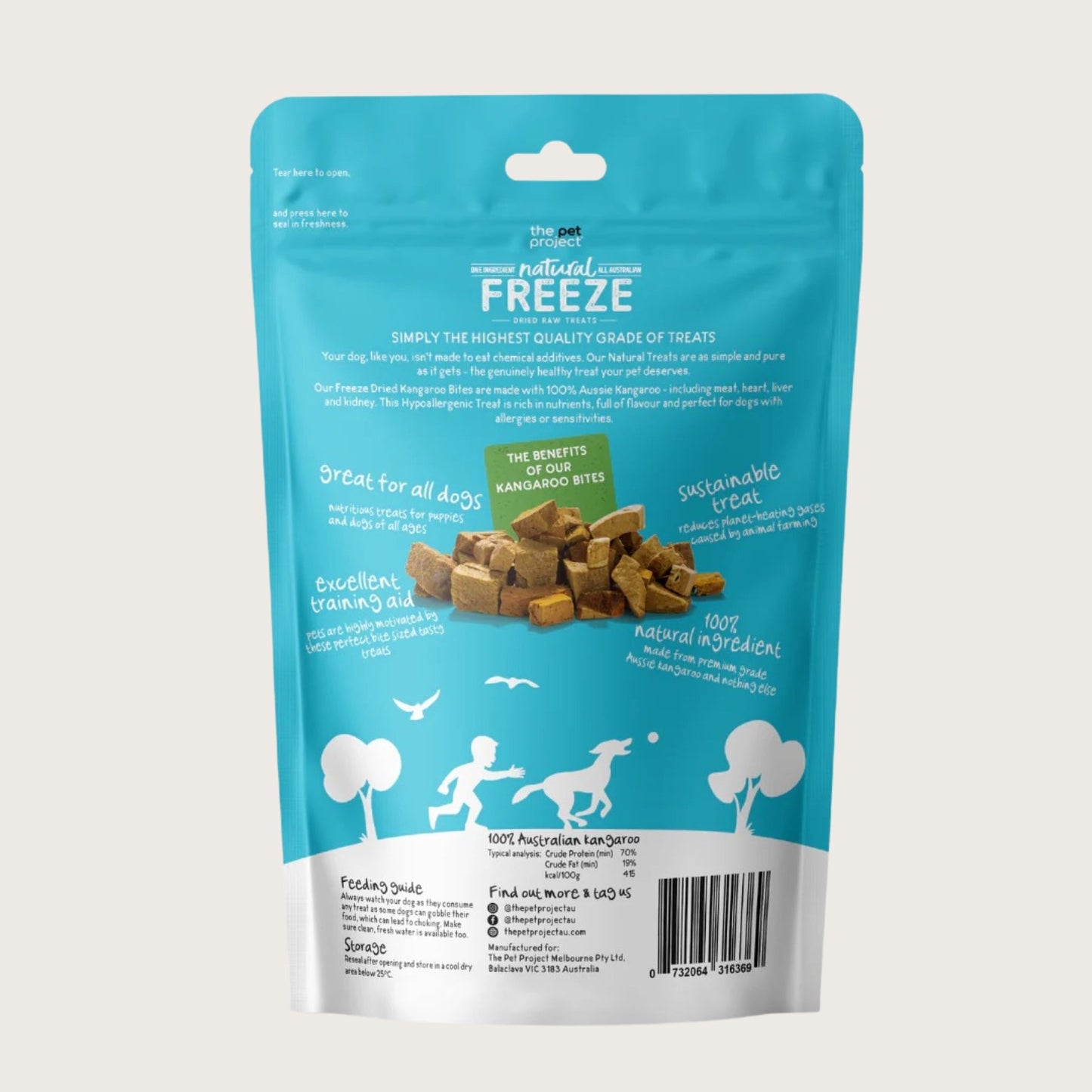The Pet Project Freeze Dried Kangaroo Bites - Pooch Luxury