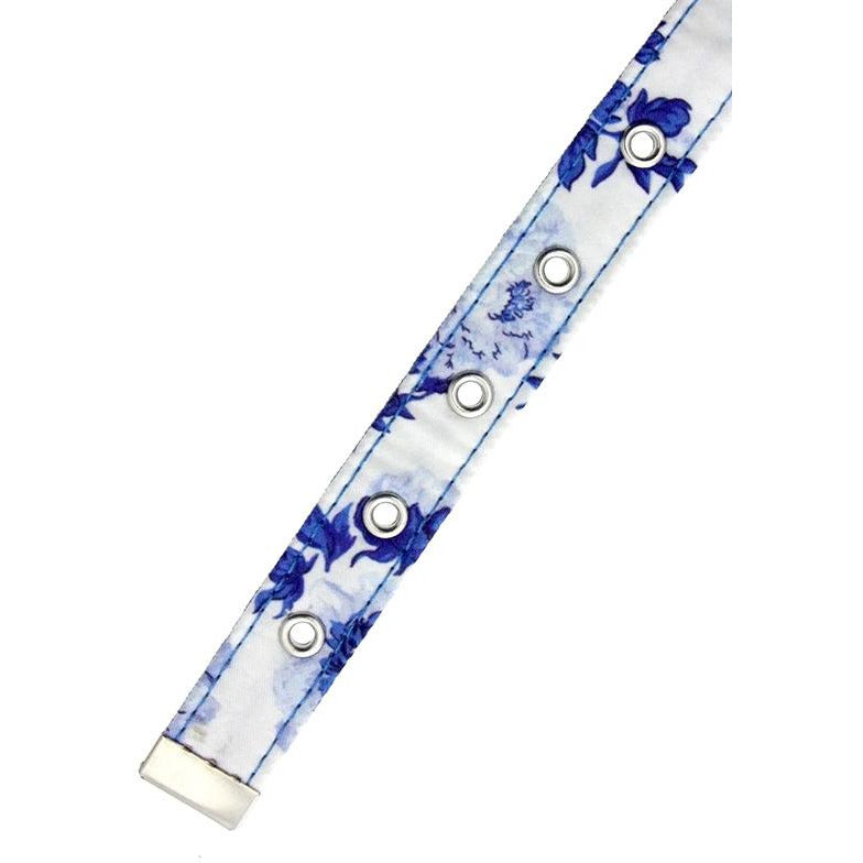 Blue Floral Bouquet Fabric Collar - Pooch Luxury