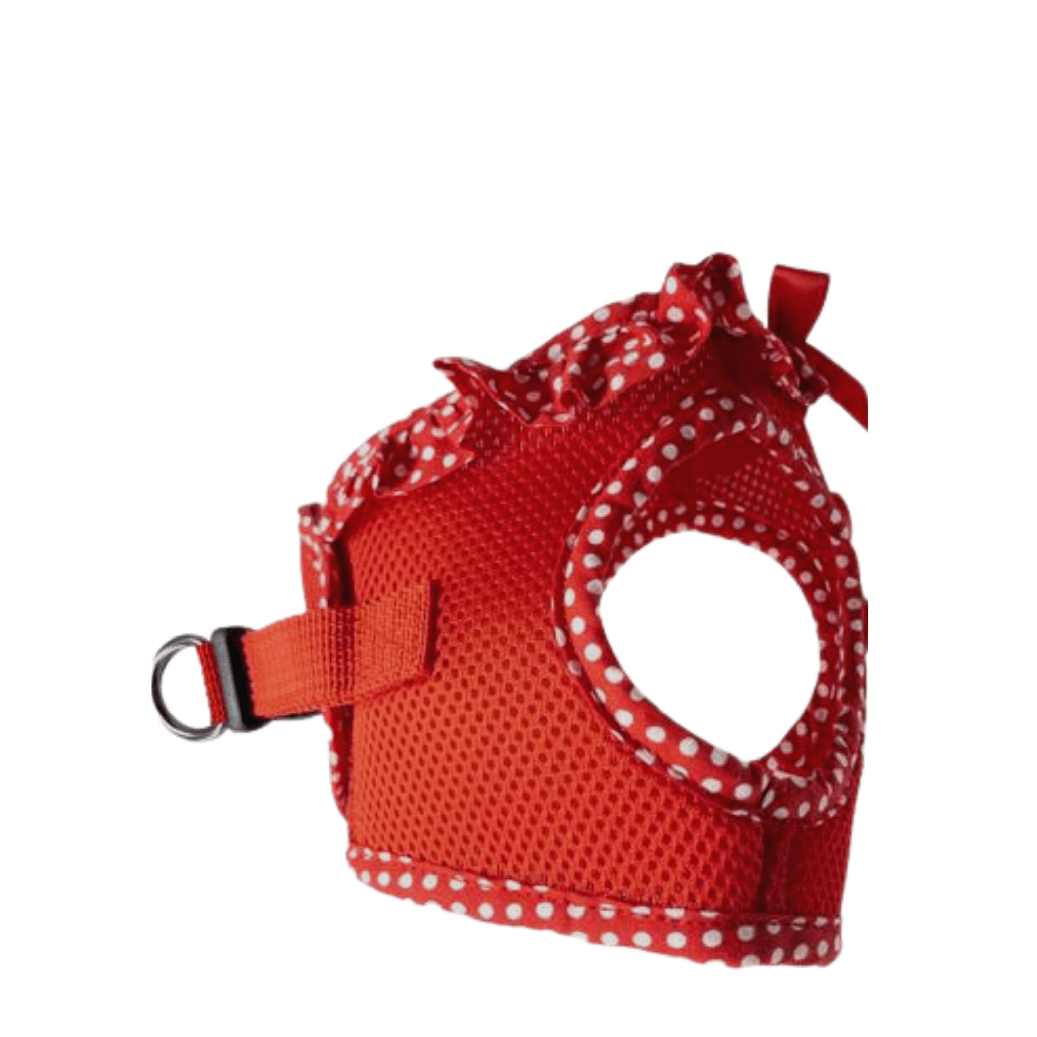 American River Choke Free Dog Harness - Red & White Polka Dot - Pooch Luxury