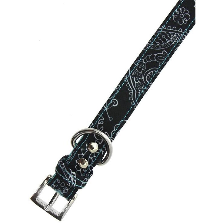 Black and Blue Paisley Collar - Pooch Luxury