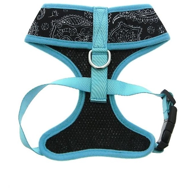 Black and Blue Paisley Dog Harness - Pooch Luxury