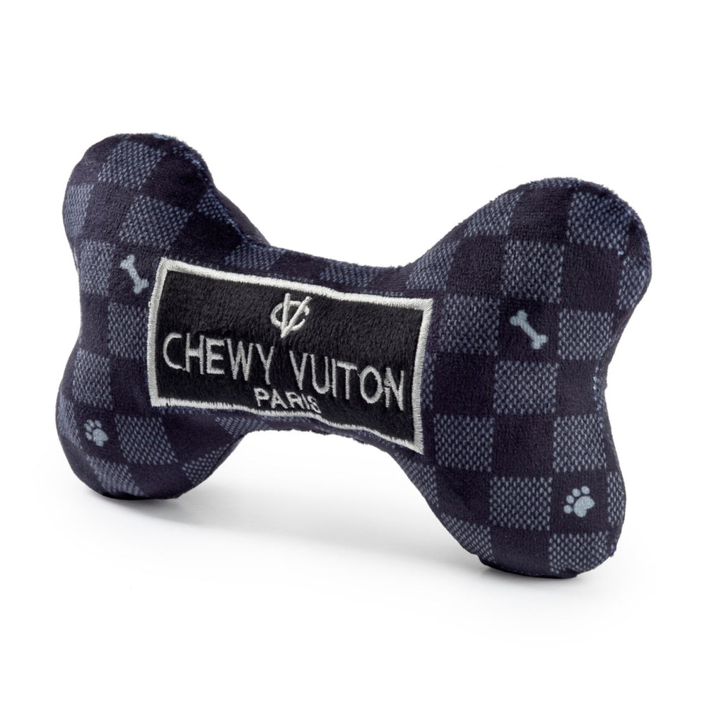 
                  
                    Black Checker Chewy Vuiton Bone Dog Toy - Pooch Luxury
                  
                