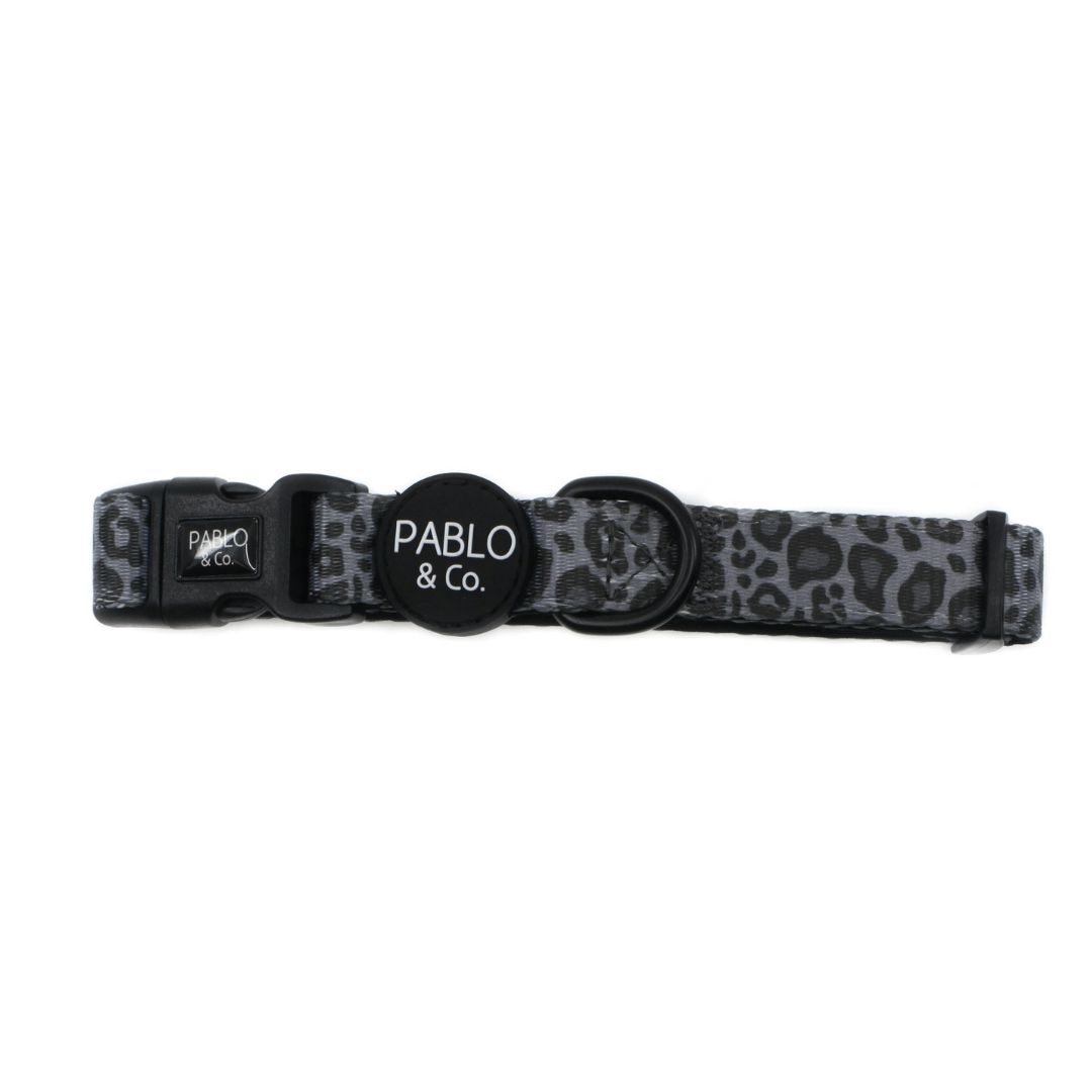 Black & Grey Leopard Collar - Pooch Luxury