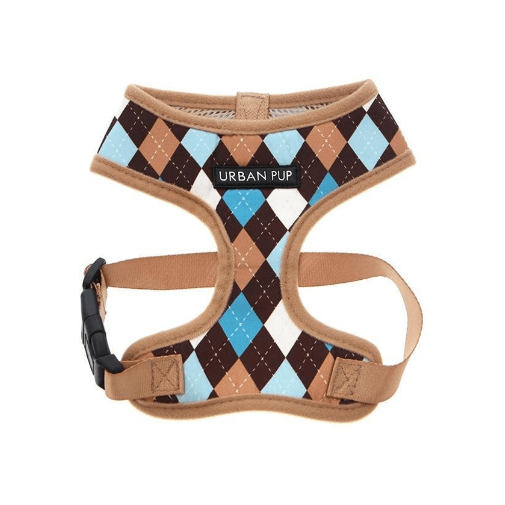 Brown & Blue Argyle Harness - Pooch Luxury