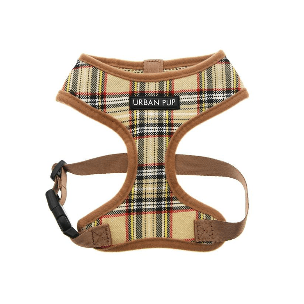 Brown Tartan Dog Harness - Pooch Luxury