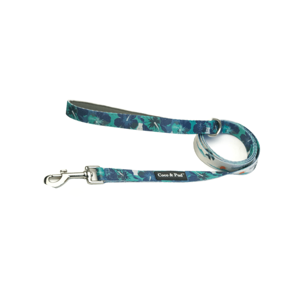 Camo Hibiscus Reversible Dog Lead (Discontinued Stock) - Pooch Luxury