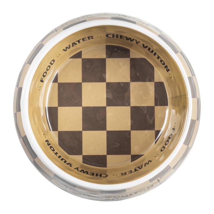 
                  
                    Checker Chewy Vuiton Bowl - Pooch Luxury
                  
                