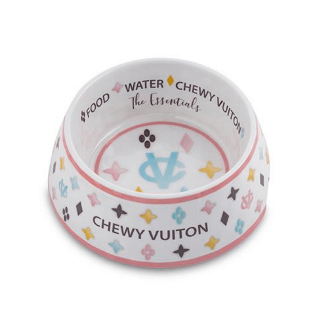 Chewy Vuiton Dog Bowl White Pooch Luxury
