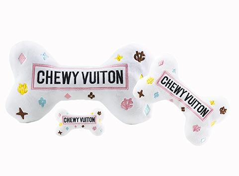 Chewy Vuiton White Bone Toy - Pooch Luxury