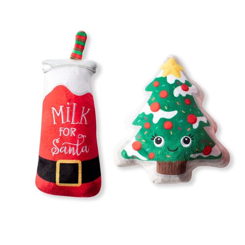 Christmas Holiday Plush Squeaker Dog Toys - Santa Ready - Pooch Luxury