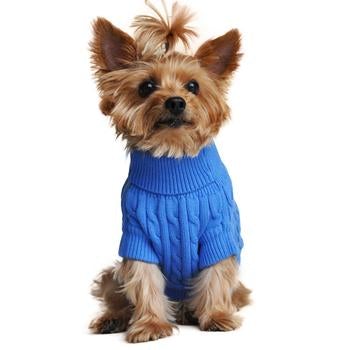 
                  
                    Combed Cotton Cable Knit Sweater - Riverside Blue - Pooch Luxury
                  
                