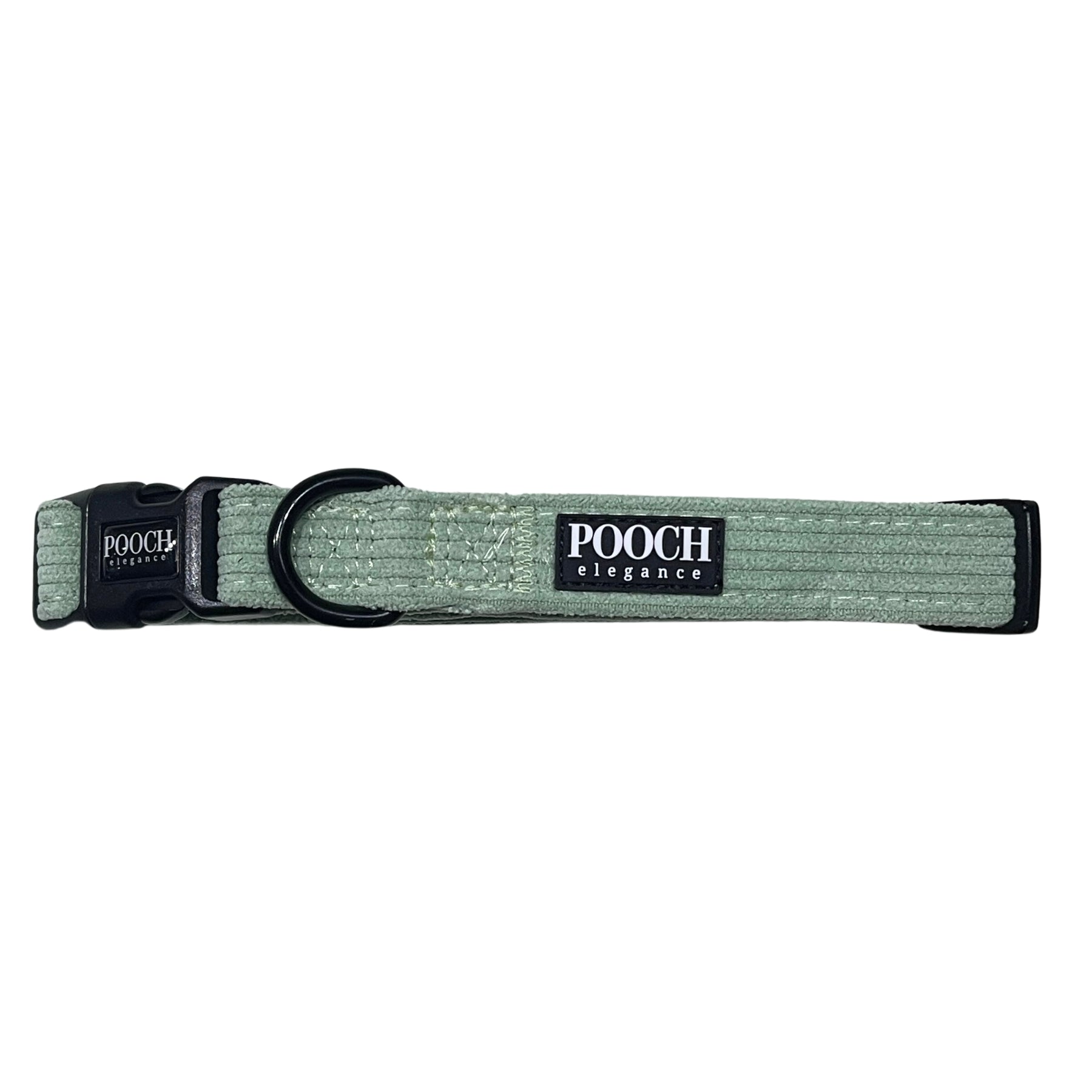 Corduroy Dog Collar - Green Mist - Pooch Luxury