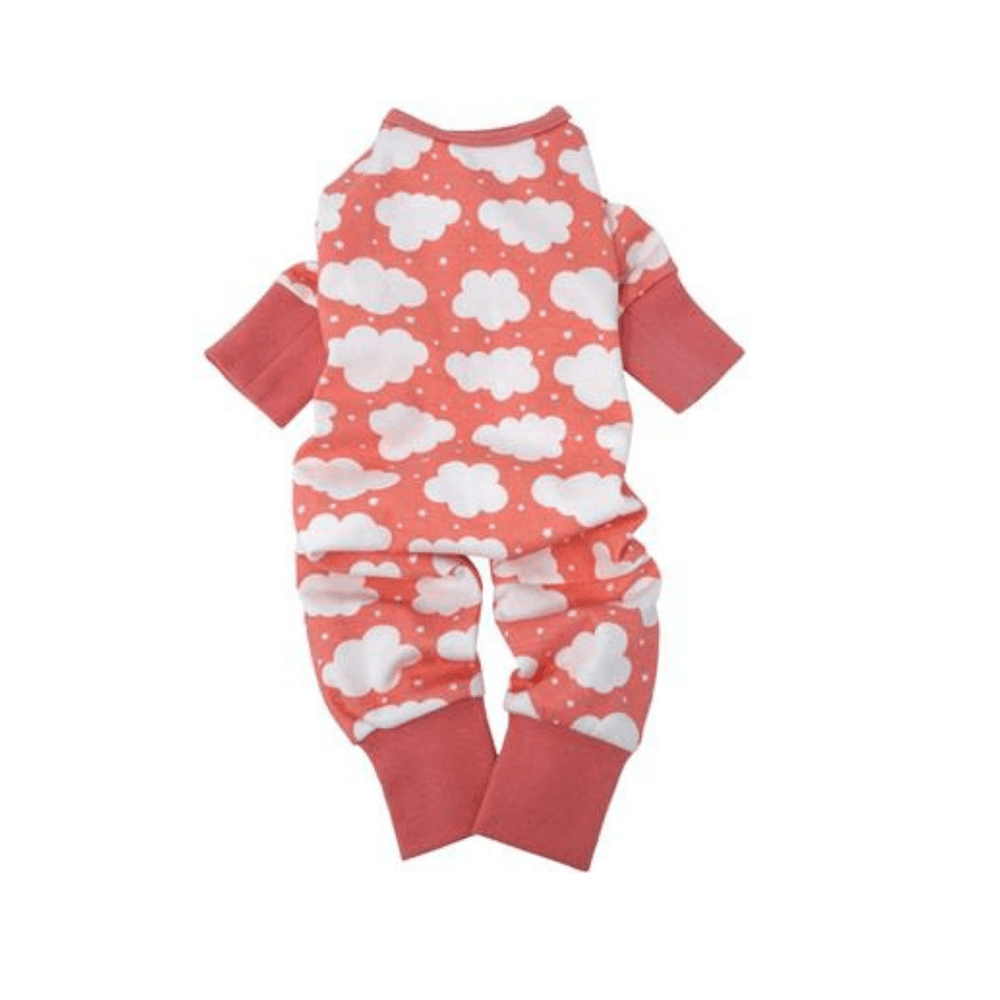 CuddlePup Dog Pajamas - Fluffy Clouds - Coral - Pooch Luxury