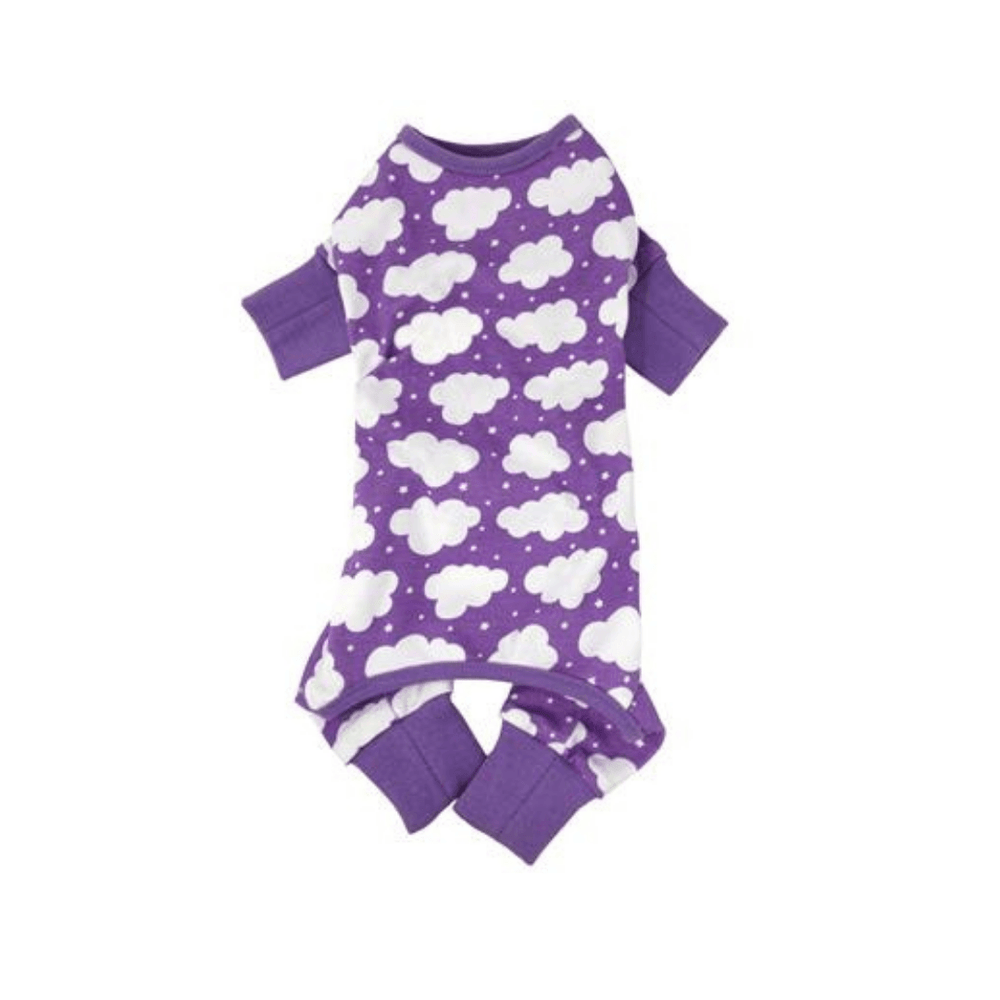 CuddlePup Dog Pajamas - Fluffy Clouds - Purple - Pooch Luxury
