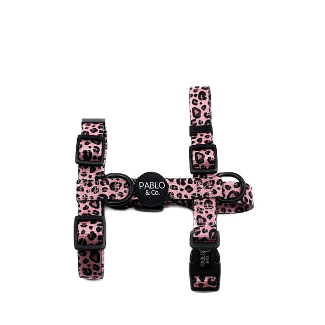 Dog Strap Harness - Pink Leopard - Pooch Luxury