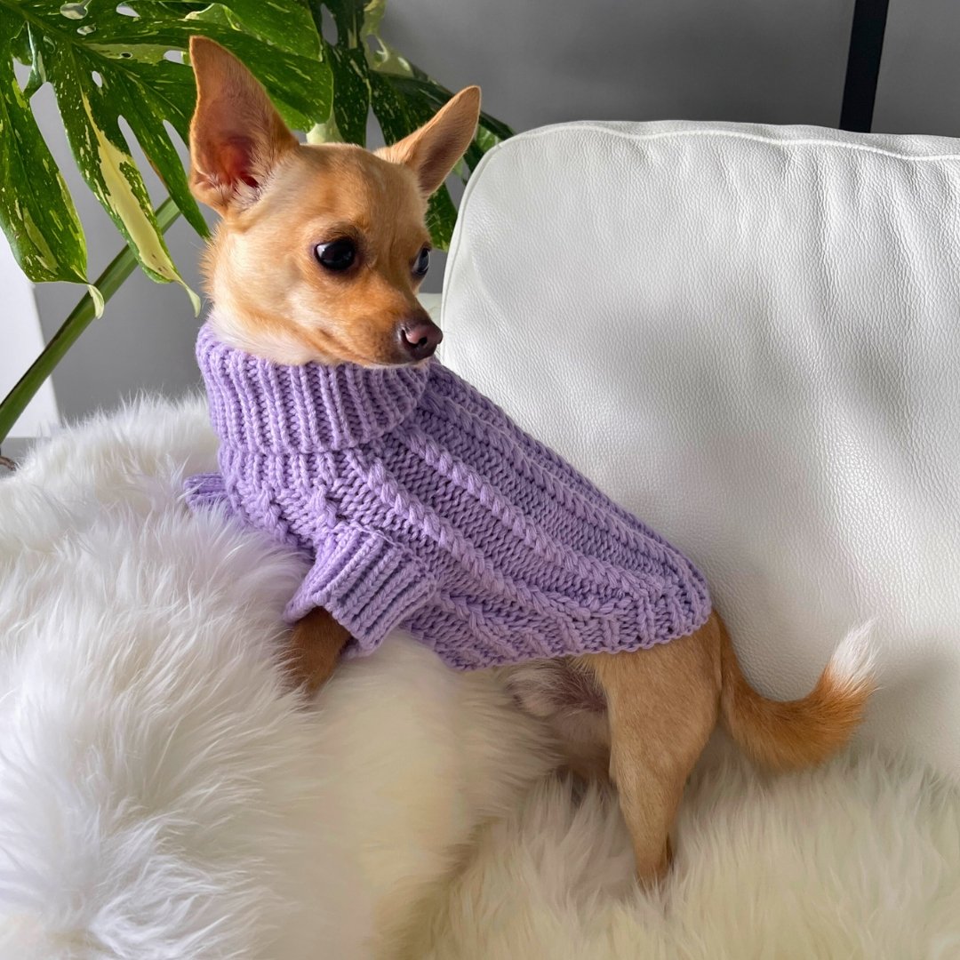 Dog Sweater - Wisteria - Pooch Luxury
