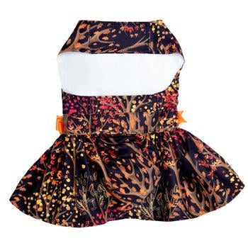 Fall Leaves Harness Dress with Matching Leash - Pooch Luxury