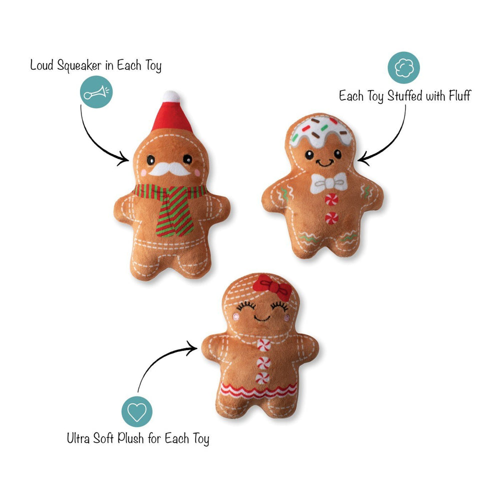 
                  
                    Gingerbread Everything - 3 Piece Dog Toy Set - Pooch Luxury
                  
                