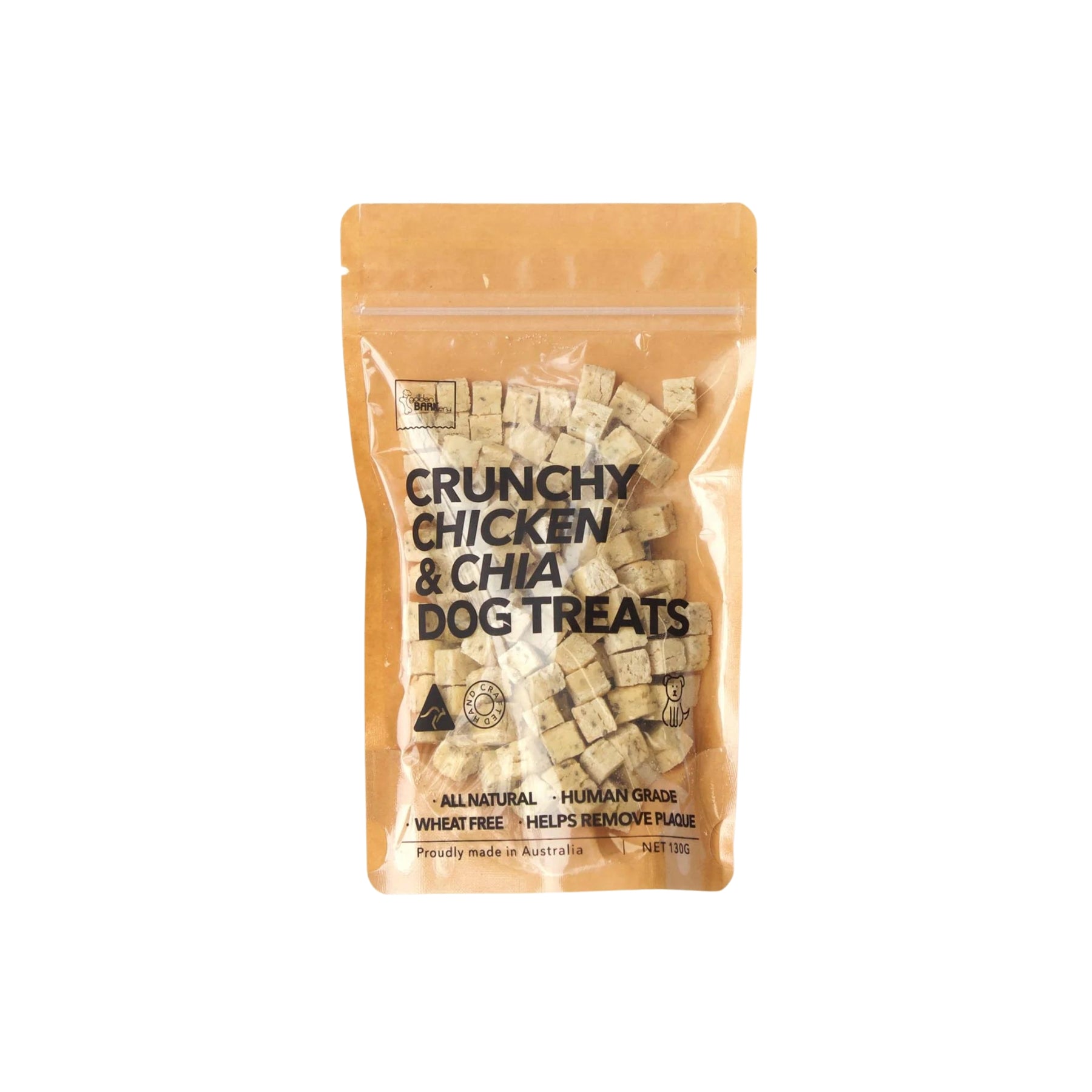 golden BARKery Dog Treats - Chicken & Chia Seeds - Pooch Luxury