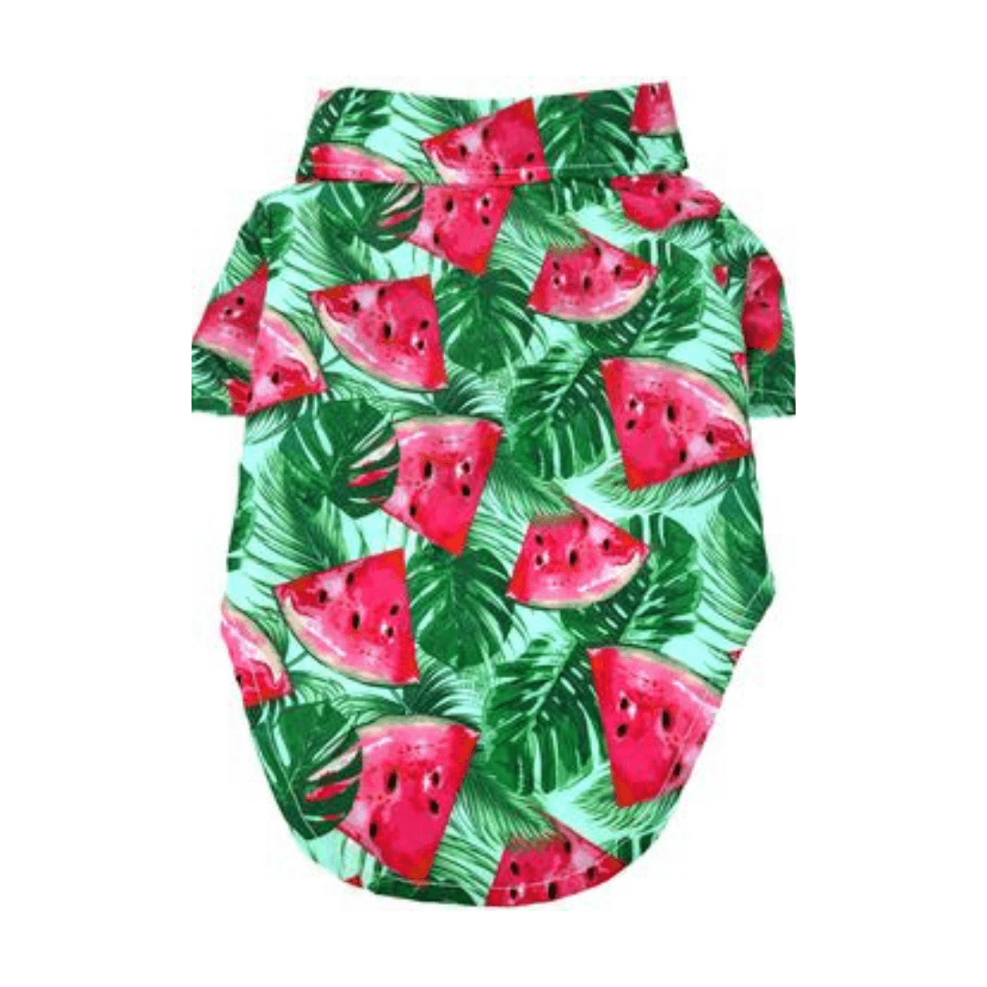 Hawaiian Camp Shirt - Juicy Watermelon - Pooch Luxury