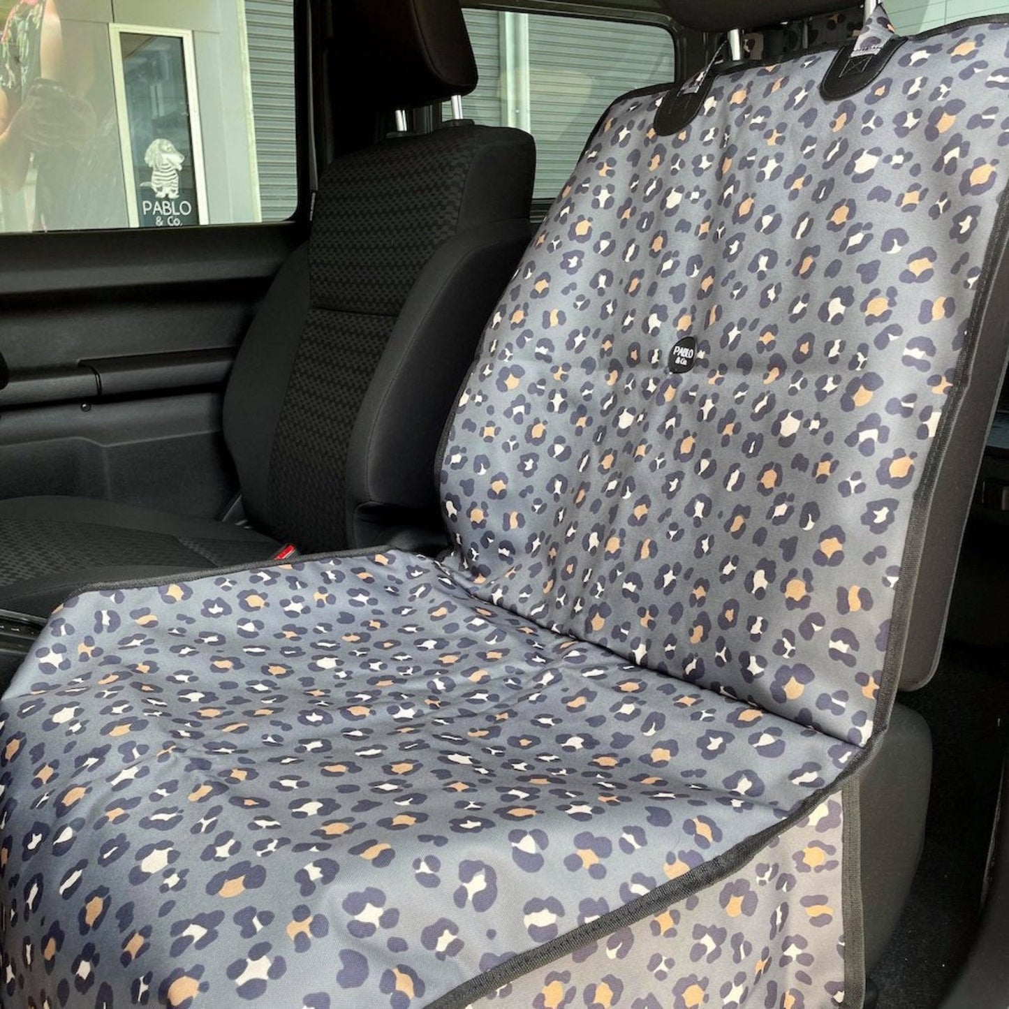 Khaki Leopard Deluxe Single Car Seat Cover - Pooch Luxury