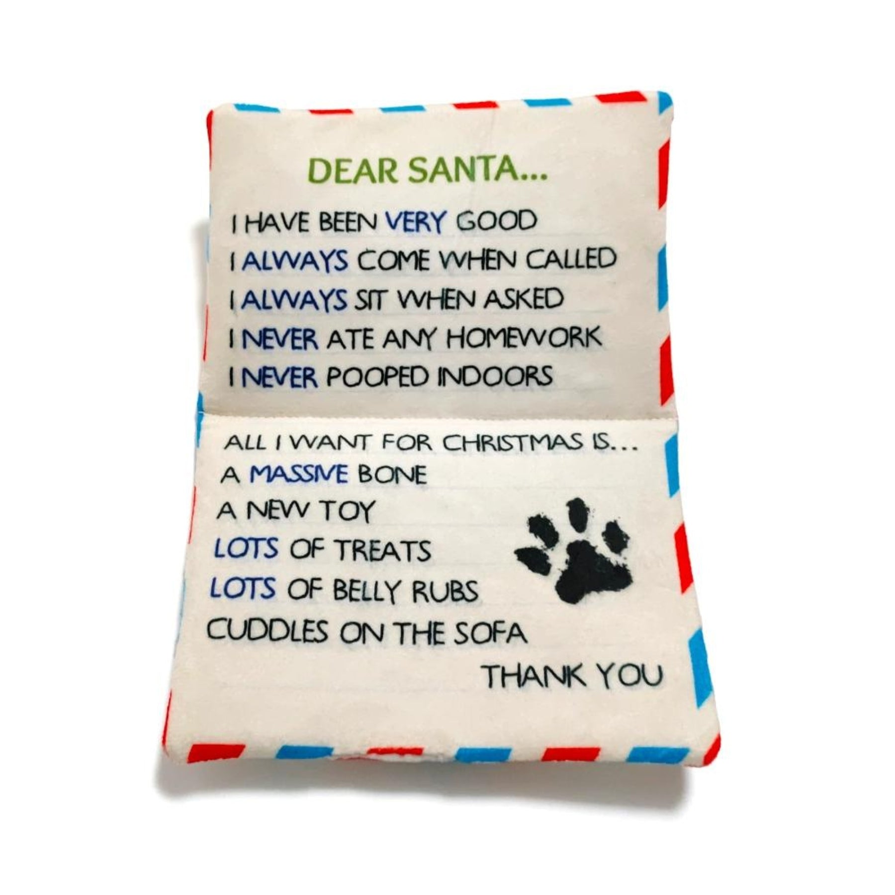 Letter To Santa Card Dog Toy - Pooch Luxury